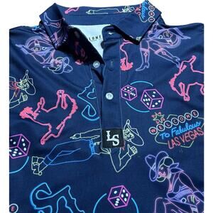 Lone Star Navy Las Vegas Graphic Golf Polo Shirt